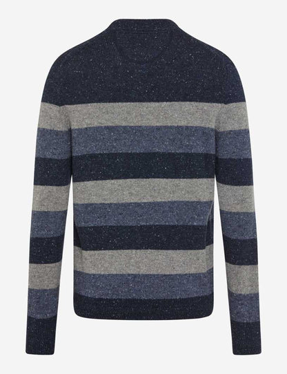 圓領條紋針織套頭衫