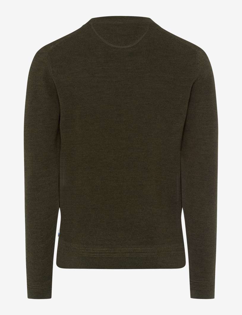 圓領長袖套頭毛衣