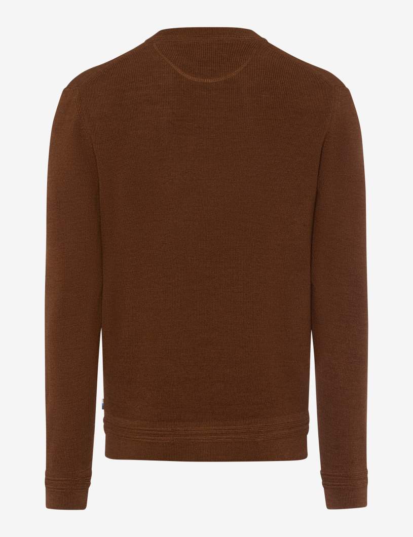 圓領長袖套頭毛衣