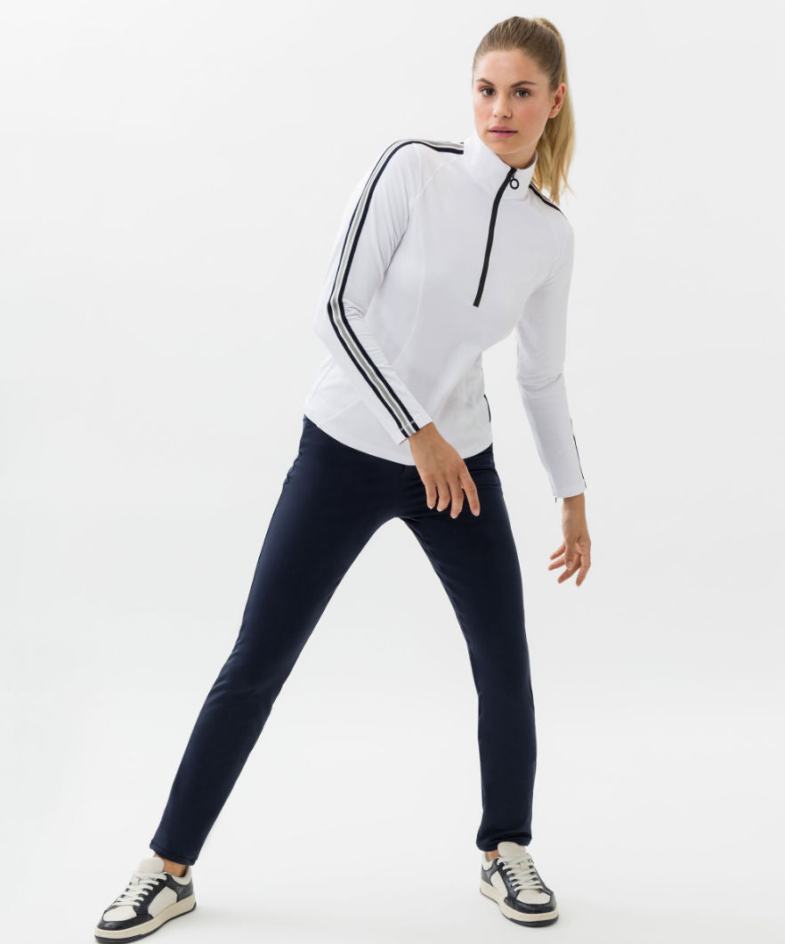 休閒拉鏈高領長袖上衣