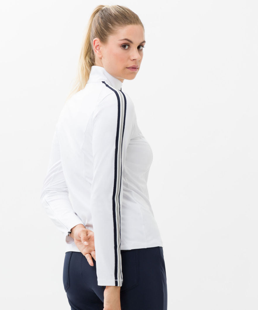 休閒拉鏈高領長袖上衣