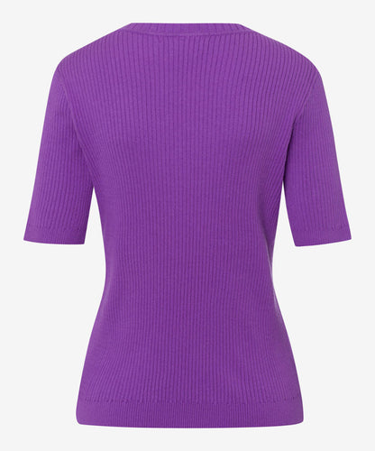 圓領螺紋針織上衣