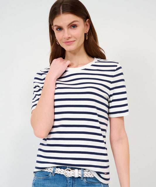 圓領短袖條紋T恤