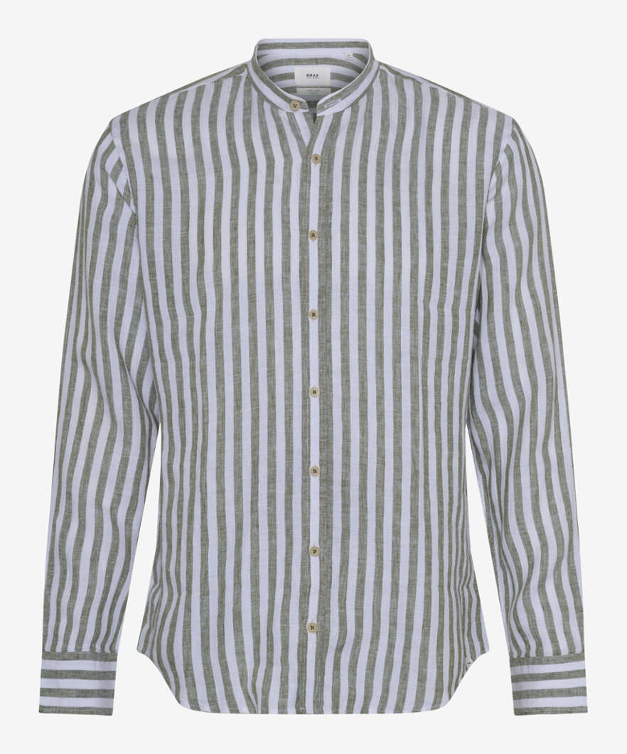 條紋亞麻襯衫